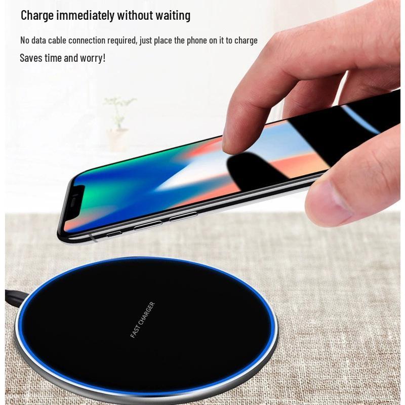 Ultra-Thin 15W Wireless Charger, Fast Charging for Apple, Vivo, Huawei, and Oppo Phones