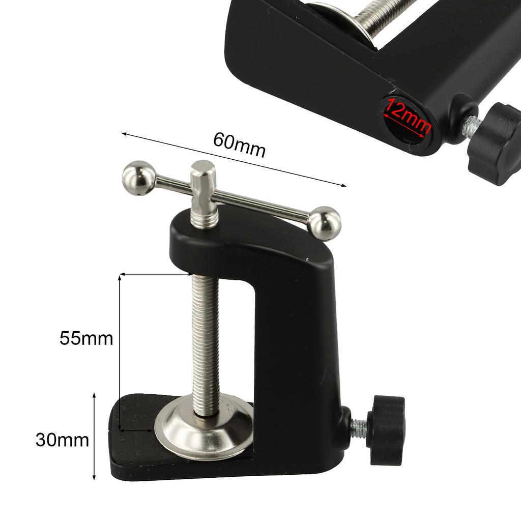Aluminum Allo Adjustable Desk Lamp Fixed Base Clamp Holder Clip With Stainless Steel Swing For DIY Hose Table Lamp
