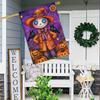 Spooky Halloween Garden Flag - Double-Sided, Featuring Crow, Scarecrow & Pumpkin Designs - Durable Polyester, Perfect for Outdoor and Lawn Decor