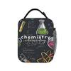 Color Chalk Chemistry Doodle Background Lunch Bag For Child Travel Print Lunch Box Fun Oxford Tote Food Bags