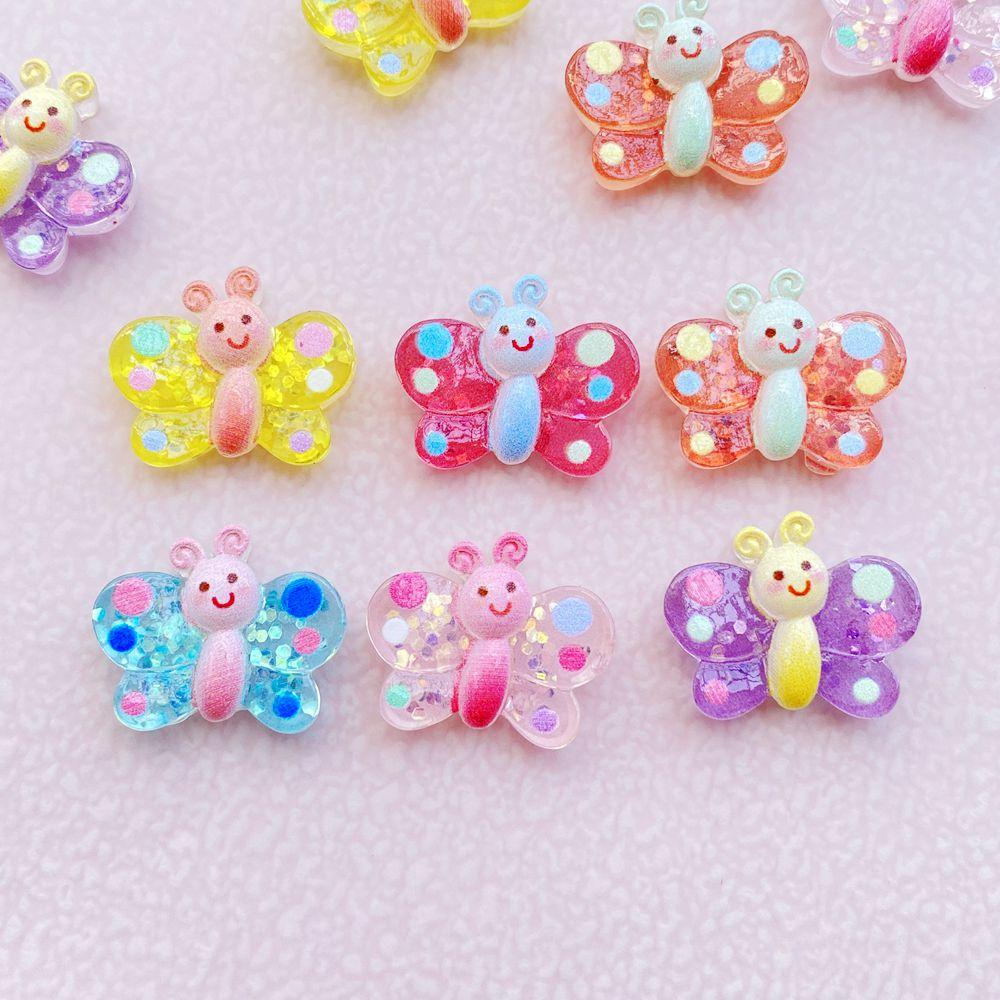 

12Pcs New Cute Resin Cartoon colored butterflies series Flat Back Scrapbooking DIY Jewelry Craft Decoration Accessories