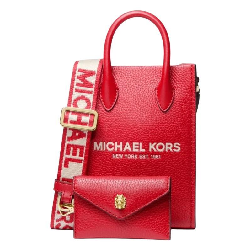 MICHAEL KORS Mirella Adjustable Wide Shoulder Strap Leather Shoulder Crossbody Bag Mini Women s Bright Red bright red красный