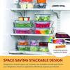 Set da 24 Pezzi Contenitori per Alimenti Scatole Sigillate a Prova di Perdite con Coperchi Contenitori di Plastica per Meal Prep Include Etichette e Penna per Dispensa Cucina