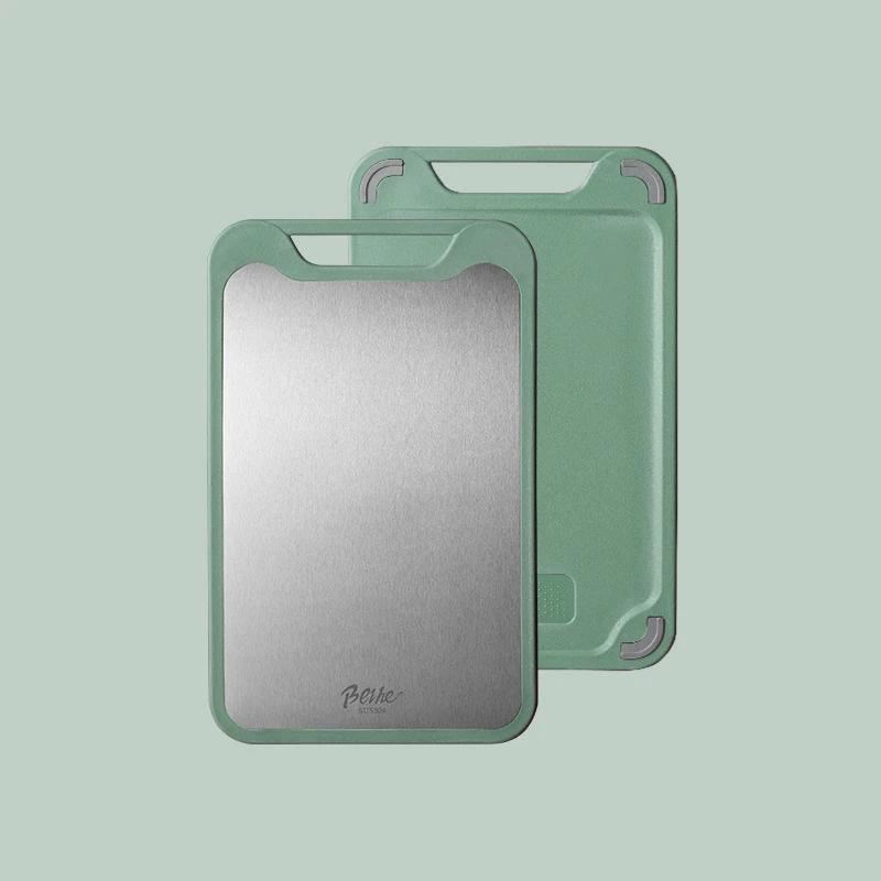 

Новая разделочная доска с защитой от плесени, две стороны из нержавеющей стали и пластика, многофункциональная разделочная доска для нарезки овощей и мяса S