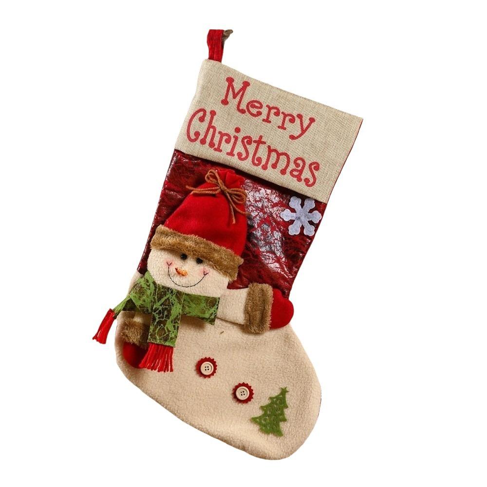 Snowman Christmas Gifts Bag Cartoon Christmas Decorative Socks Xmas Tree Ornaments