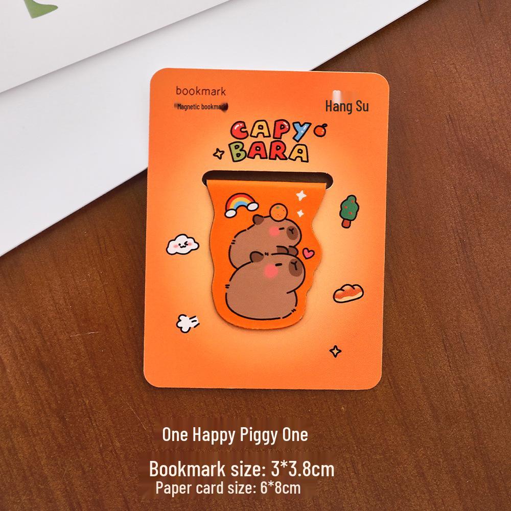 Capybara Cartoon Magnetic Bookmark - Student Page Holder Stationery Gift