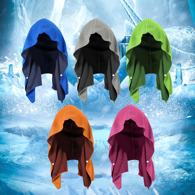 Evaporative Cooling Hooded Towel Instant Cold When Wet for Outdoor Sports Workout Fitness Running Cycling Cooling Hood Towel
