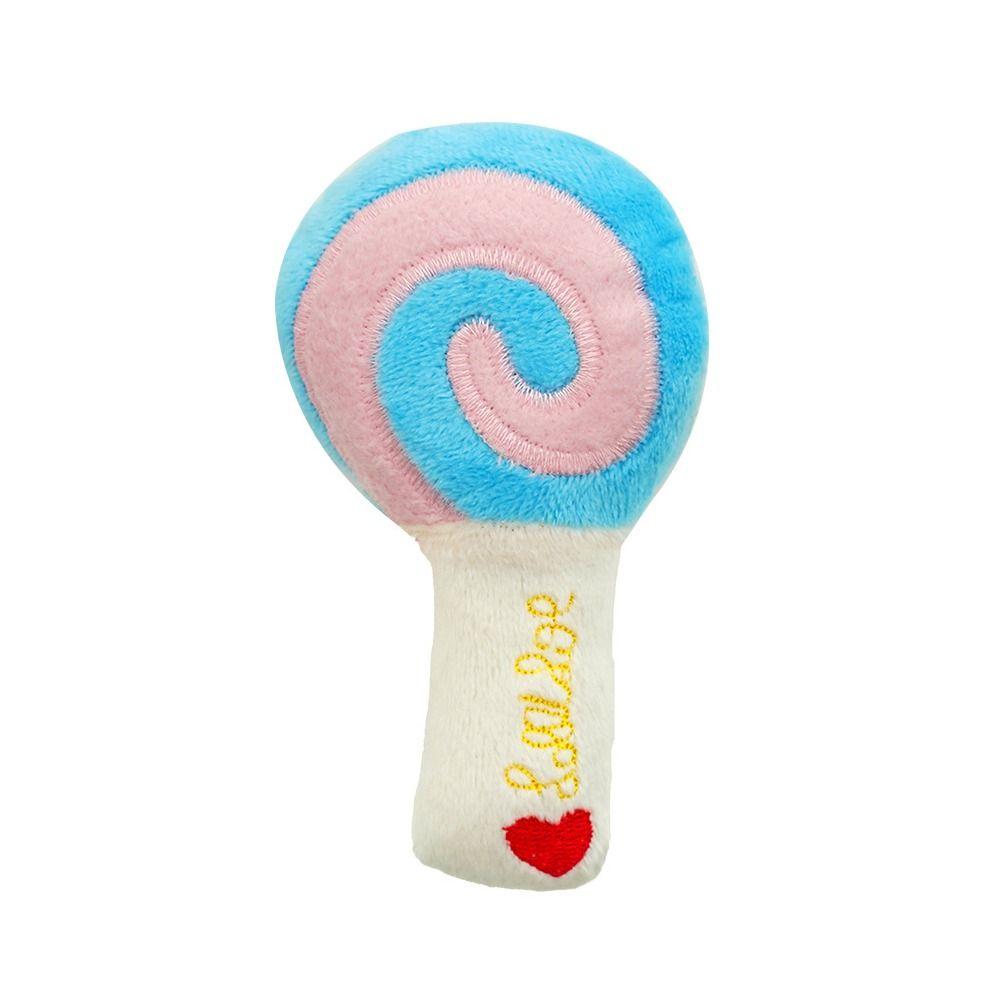 

Cartoon Dog Plush Lollipop Toys Sounding Dog Teeth Grinding Toy Pet Squeaky Toys Teeth Grinding синий