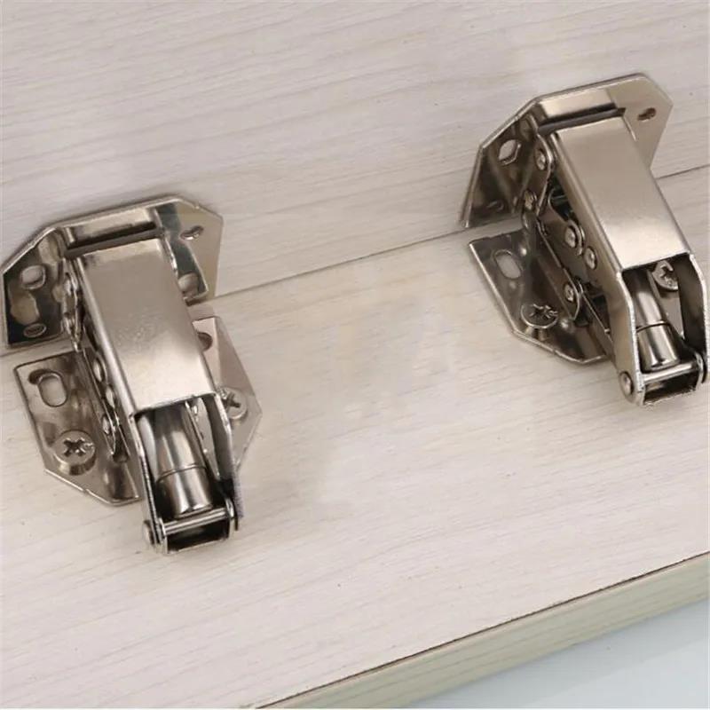 4/10pcs Cabinet Hinge 90 Degree 3/4in No-Drilling Hole Cupboard Door Hinges Soft Close With Screws Furniture Hardware