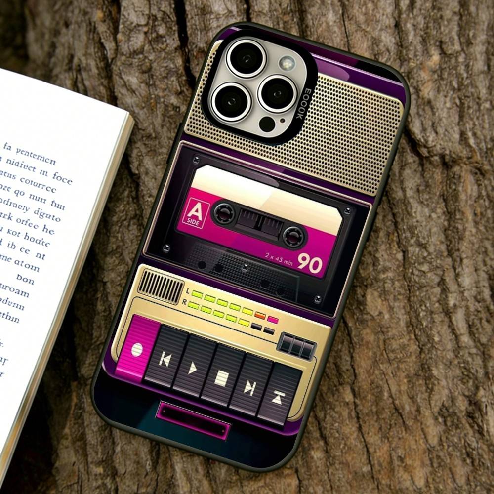 Vintage Cassette Phone Case For iPhone 17,16,15,14,13,12,11 Plus,Pro Max,XS,Colorful Silver Phone case Funda Cover