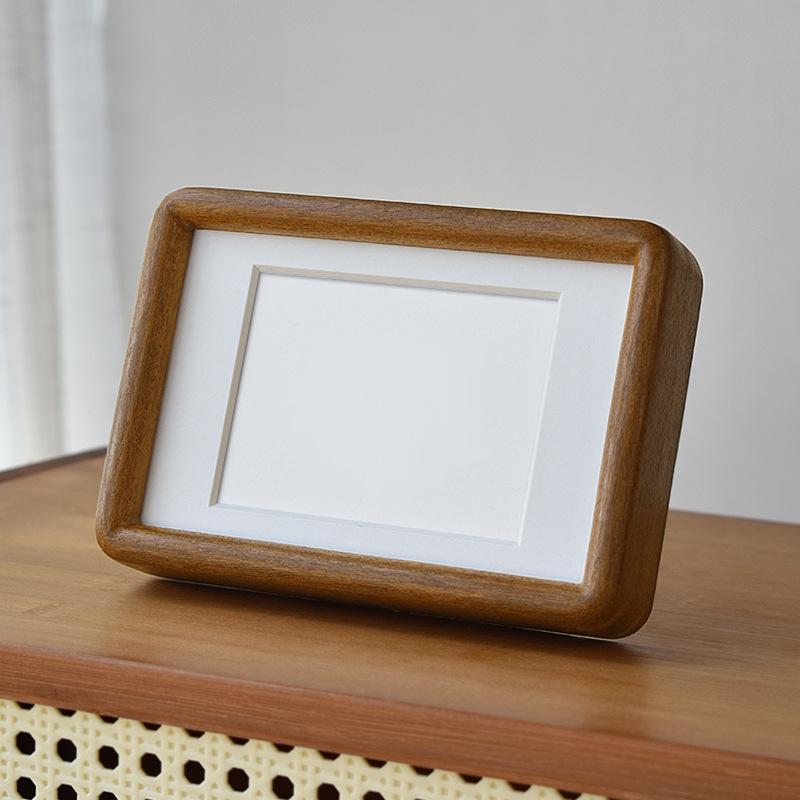 Custom Mortise and Tenon Photo Frame – Solid Black Walnut & Red Beech Wood, 67810/12 Inch, DIY Wood Frame