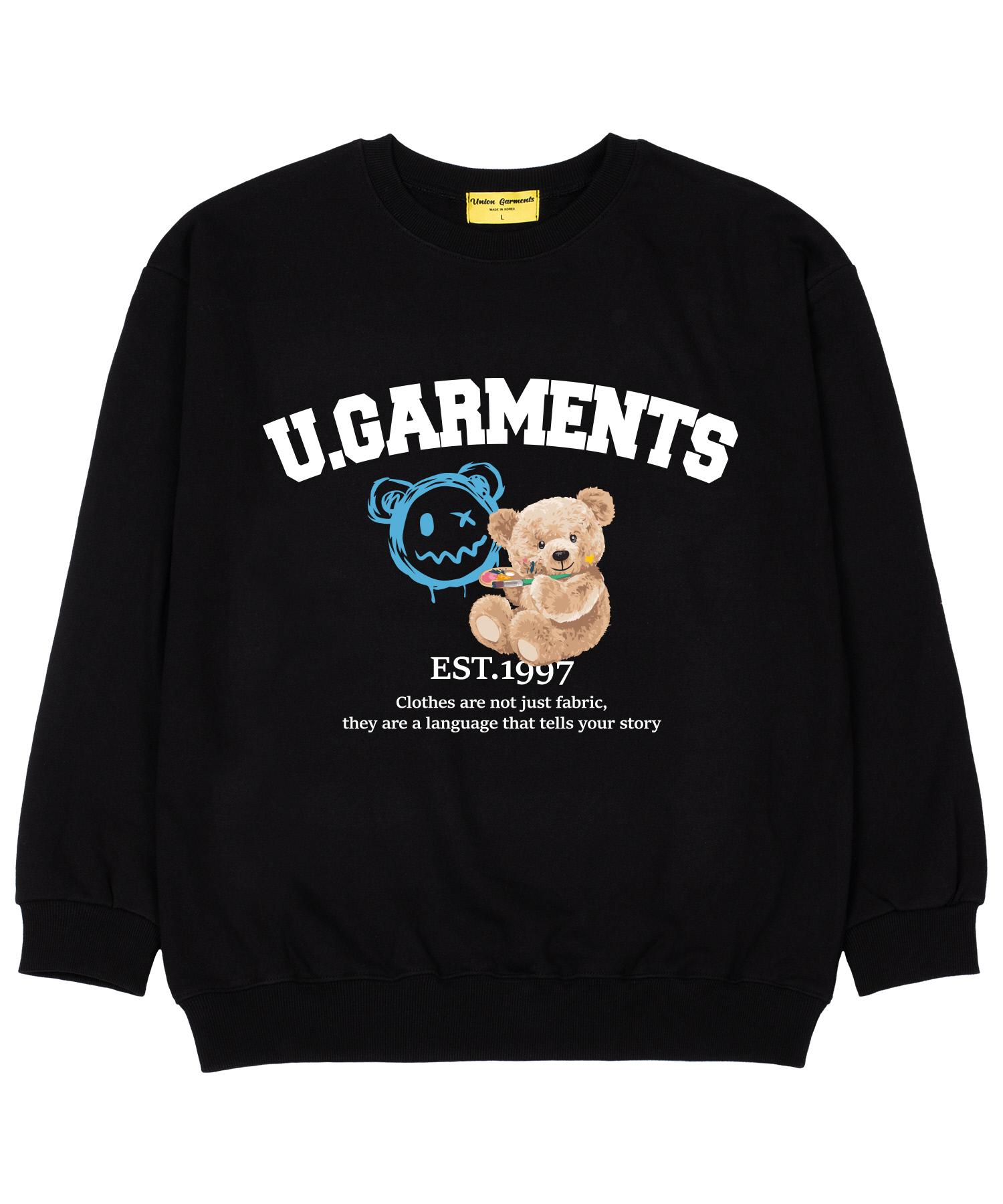 Union Garments Artbear Свитшот оверсайз из французского терри Черный L