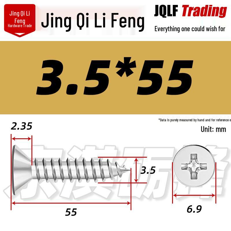 304 Stainless Steel Countersunk Self-Tapping Screw for Furniture & Outdoor Construction (GB/T 846)