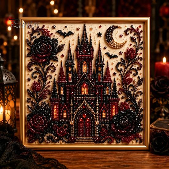 Ghost Pumpkin Art Craft Halloween Faux Pearl Kit, 3D Painting DIY Spooky Gem for Beginners Cute Set Adults, Autumn Home Wall Decor Crafting