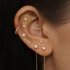 Clover Internally Threaded Stud Earrings 18K Gold Diamond Cartilage Ear Jewelry Body Piercing Jewelry High Quality Customizable