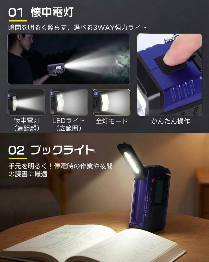[Recommended by Disaster Prevention Specialists - Upgraded Model] Greeshow Disaster Prevention Radio, Digital Tuning, 5000mAh High Capacity, Multifunc