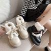 Schneestiefel Damen 2025 Winter neue dicksohlige Samt warme Lammwolle weiße Martinstiefel vielseitige niedliche kurze Stiefel