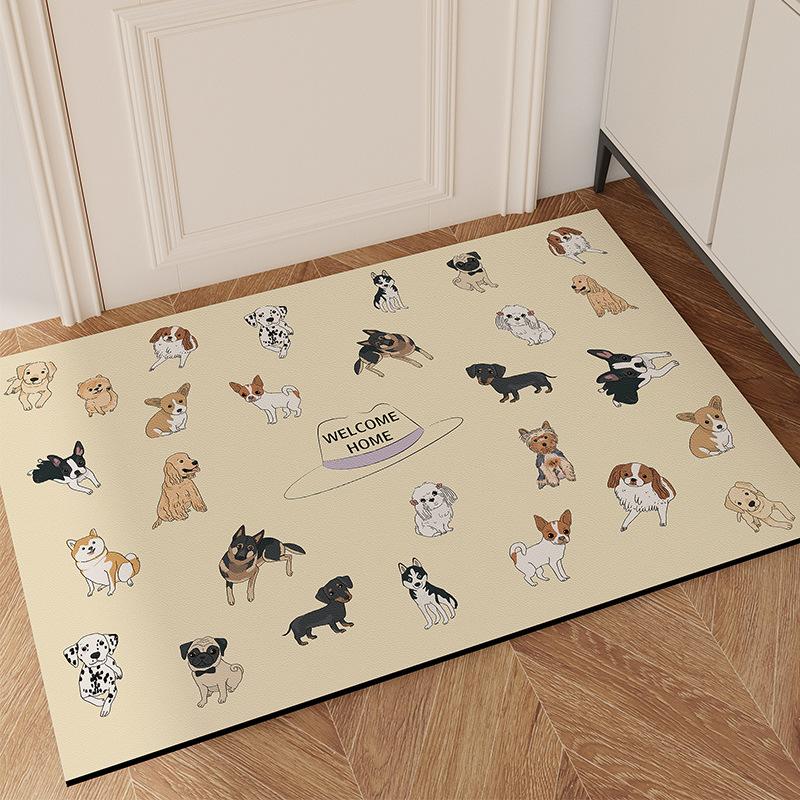 Cartoon Niedliche Fußmatte Technologieleder Saugfähig Rutschfest Eingang Garderobe Bodenmatte Türvorleger 80*120