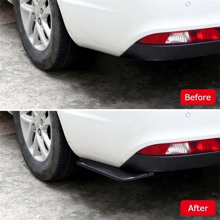 Universal 2x Glossy Black Car Rear Bumper Lip Diffuser Splitter Canard Protector