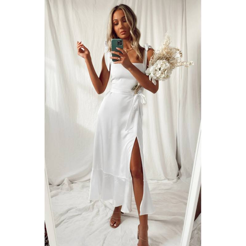 Elegant Summer Sleeveless A Line Dress With High Waist And Side Split For Office Wear