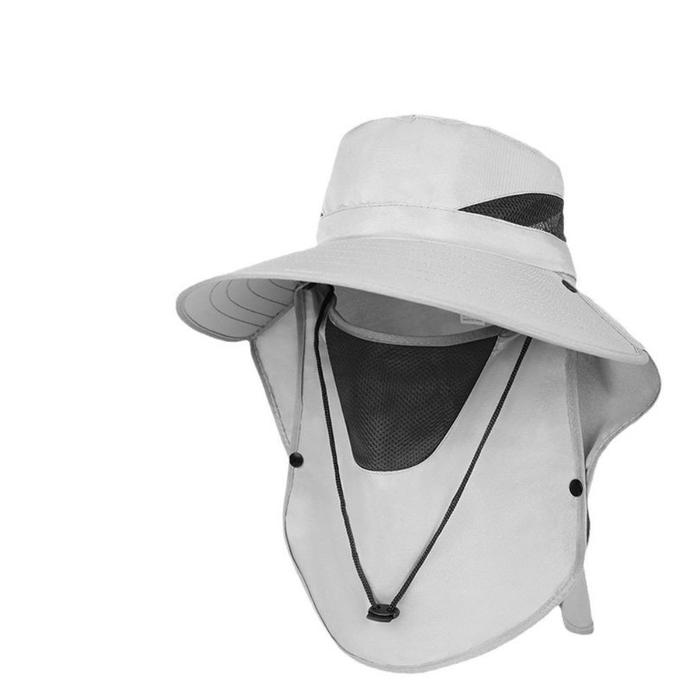New Face Neck Protection Beach Cap Detachable Anti-UV Bucket Hat All-directional Breathable Sunscreen Hat Spring Summer