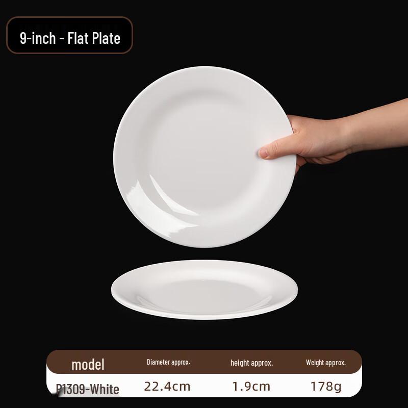 Yujia 10-Piece Melamine Dinner Plates 9-inch Flat Plate