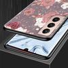 Pink Rose Bling Print Case for Samsung Galaxy S20 FE S21 S22 Ultra S10 Plus S9 S8 S10e S7 Edge Silicone Black Soft Phone Cover