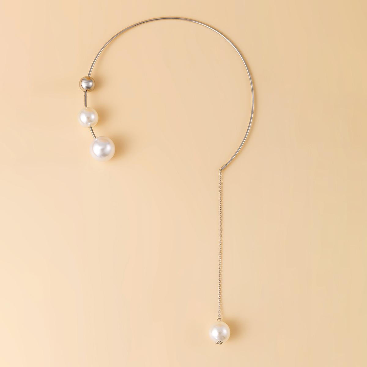 

SHEIN популярное индивидуальное круглое ожерелье из бисера, нишевый дизайн, открытый воротник, легкое роскошное искусственное жемчужное ожерелье