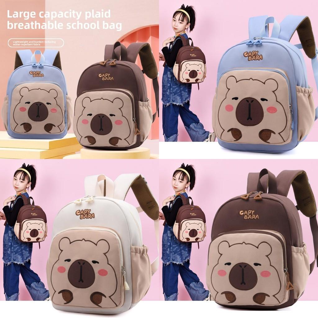 Capybara Kids Backpack With Cartoon Pattern For Preschool School Use