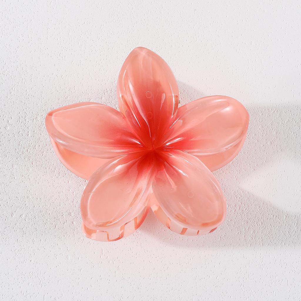 1/2Pcs Gradient Colored Flower Acrylic Hair Claws Clip Women Girls Sweet Hairpins Beach Hawaiian Style Hair Accessories