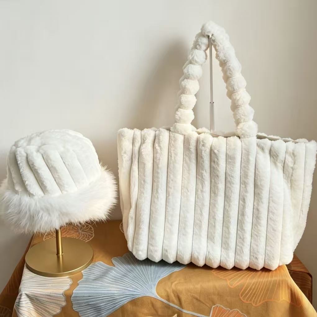 Sugar gourd big bag plush autumn and winter new cute shoulder tote fashionable large-capacity bag handbag