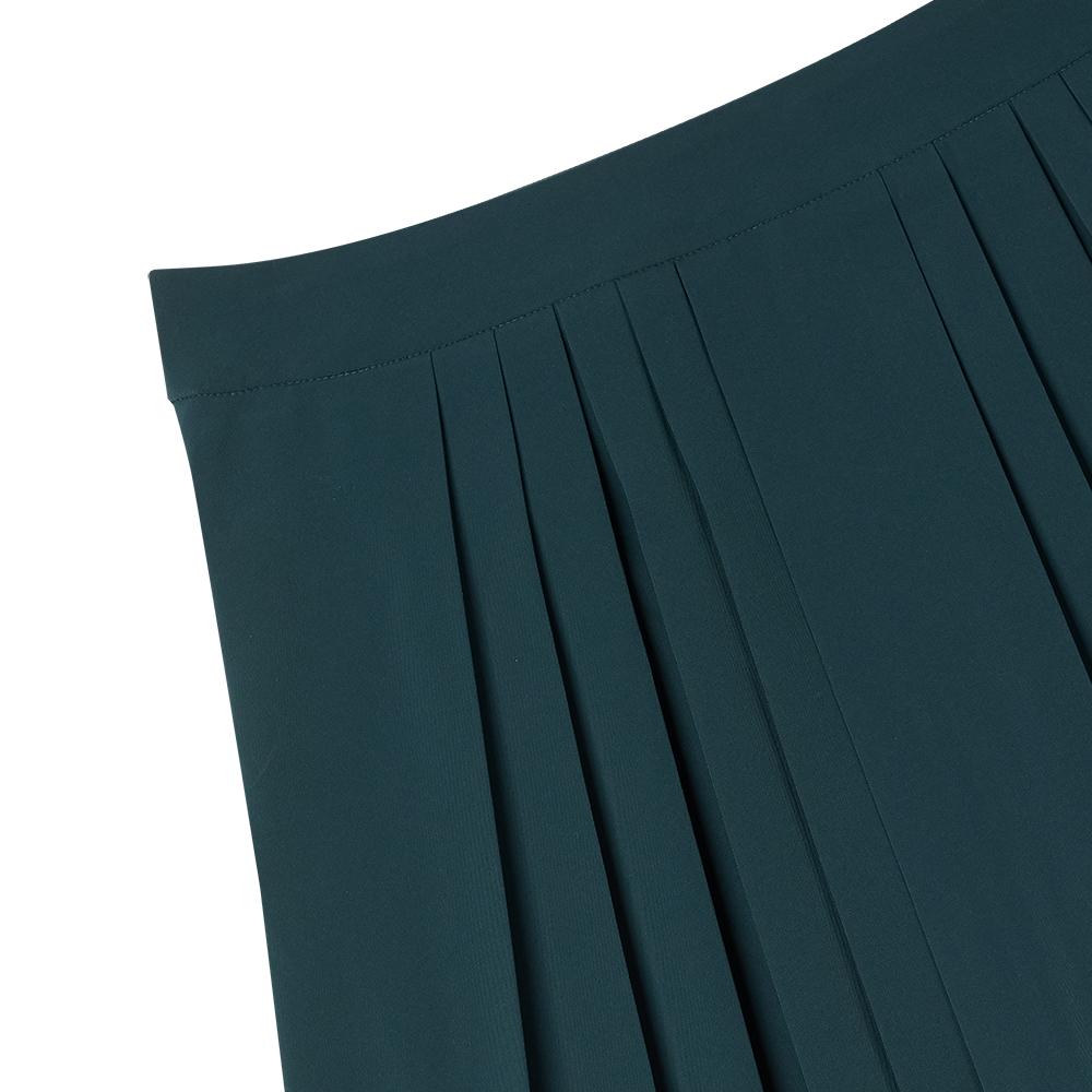 MEASPHERA Women Chain Pleats Skirt Dark Green