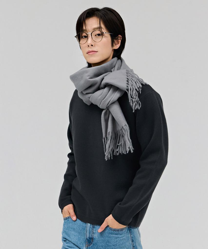 CHASECULT Men'S Basic Round Sweater - Charcoal
