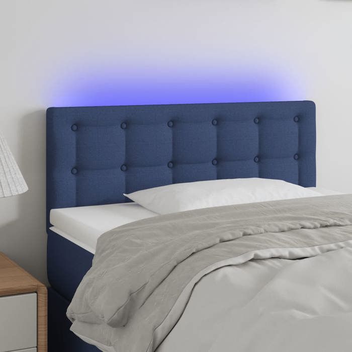 VidaXL LED Headboard Bedroom Furniture Single Bed Accessory Headboard Bed Frame Interior Blue 90x5x78/88 3122034