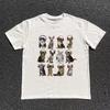 Kreatives Katzen-T-Shirt mit integriertem Kopfhörer, locker geschnitten, reine Baumwolle, Sommeroberteil für Damen und Herren