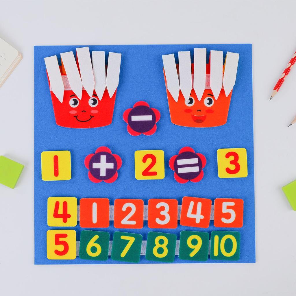 Interactive Children's Cartoon Felt Busy Board - DIY Creative Early Learning Toy with Finger Counting