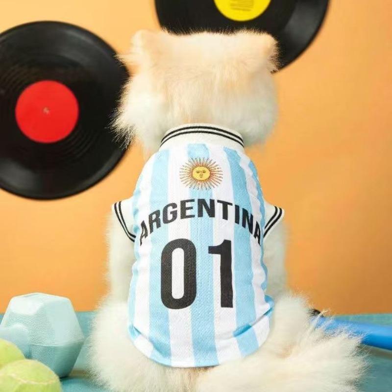 Pet Clothes World Cup Short-sleeved Football Cup Dog Small, Medium and Large Dog Cat Clothes Spring and Summer