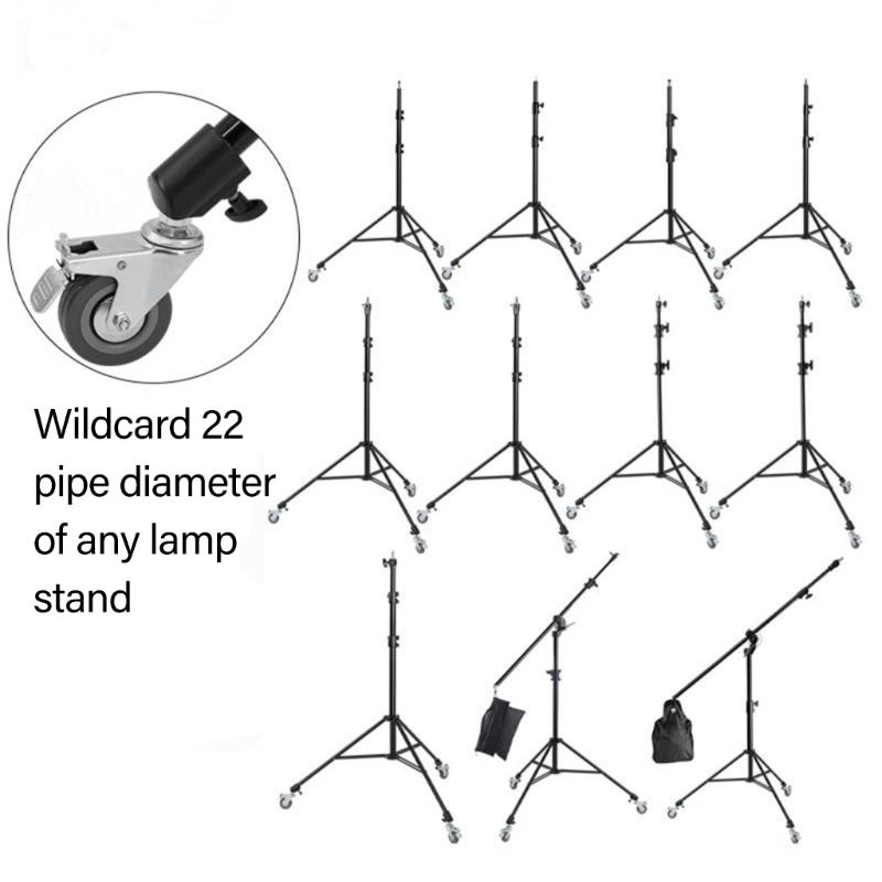 Heavy Duty Rolling Light Stand with Swiveling Casters 360 Degree Rotating for Photographers and Video Production Teams