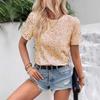 Top da Donna Rosa con Paillettes a Manica Corta Girocollo Casual da Festa Vestibilità Larga Camicetta Maglietta