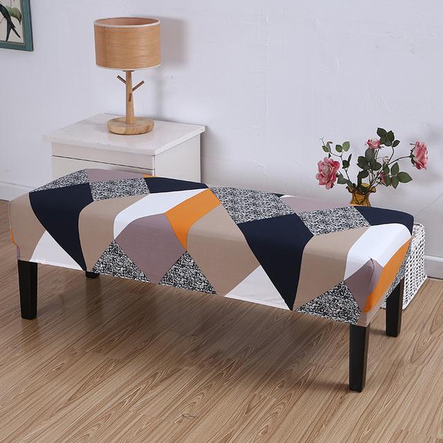 Printed Bench Cover Elastic Settee Covers Machine Washable Beach Slipcover Piano Bench Cover Furniture Dust Resist Protector Sofa Cover