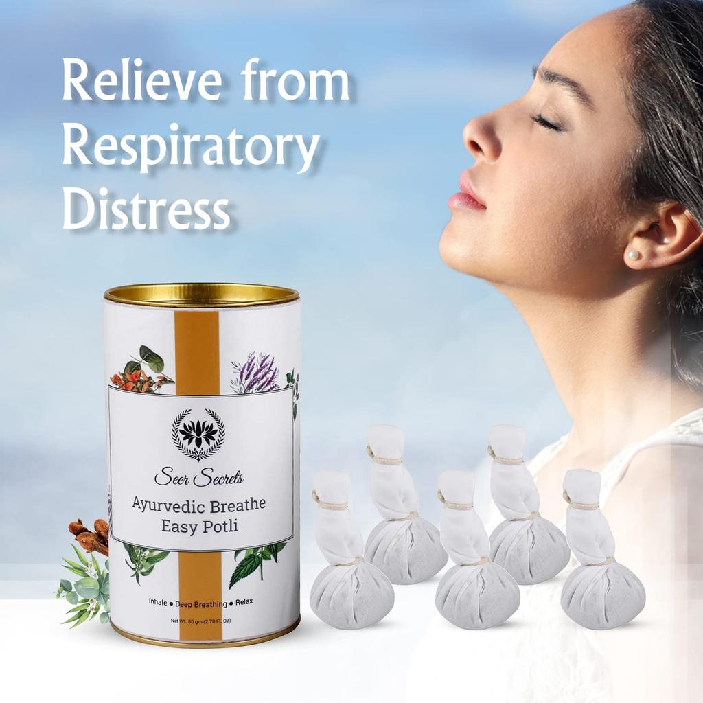 Seer Secrets 100% Natural Ayurvedic Breathe Easy Potli, Pack of 5