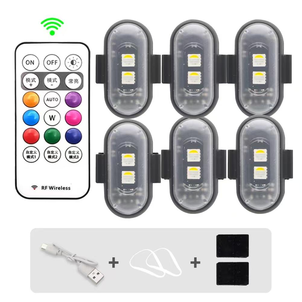 1-10PCS 8 Color Drone Strobe Light LED Warning Strobe Light Vibration Induction with Control for Motorcycle Signal Lamp
