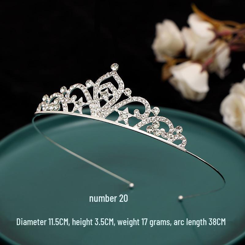 Serre-tête Couronne de Princesse à Strass pour Enfants - Mignon Style Peigne Chat Lapin Incrusté de Diamants pour Filles