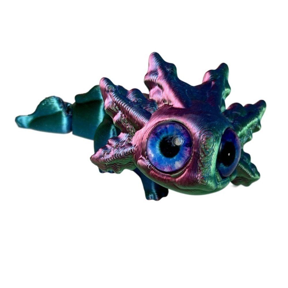 Simulation Eyes 3D Printed Miniature Salamander Model Colorful Salamander Figures Miniature Doll