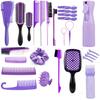 27Pcs Professional Hair Brush Set, Hair Styling Comb Kit with Continuous Spray Bottle, Scalp Massage Shampoo Brush for Salon