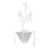 Women's Casual Macaron Color Crinkle Cloth Solid Bikini Split Swimsuit
