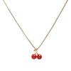 Red Cherry Necklace Niche Design Neck Chain Korean High-Value Girlfriend Jewelry Sweater Necklace Women