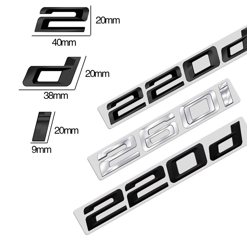 ACA1 ABS Emblem Glossy Black Car Sticker Badge Decal Body Trunk Decor for BMW 216i 218i 218d 220d 225i 225d 228i 230i 228d 230d 240i