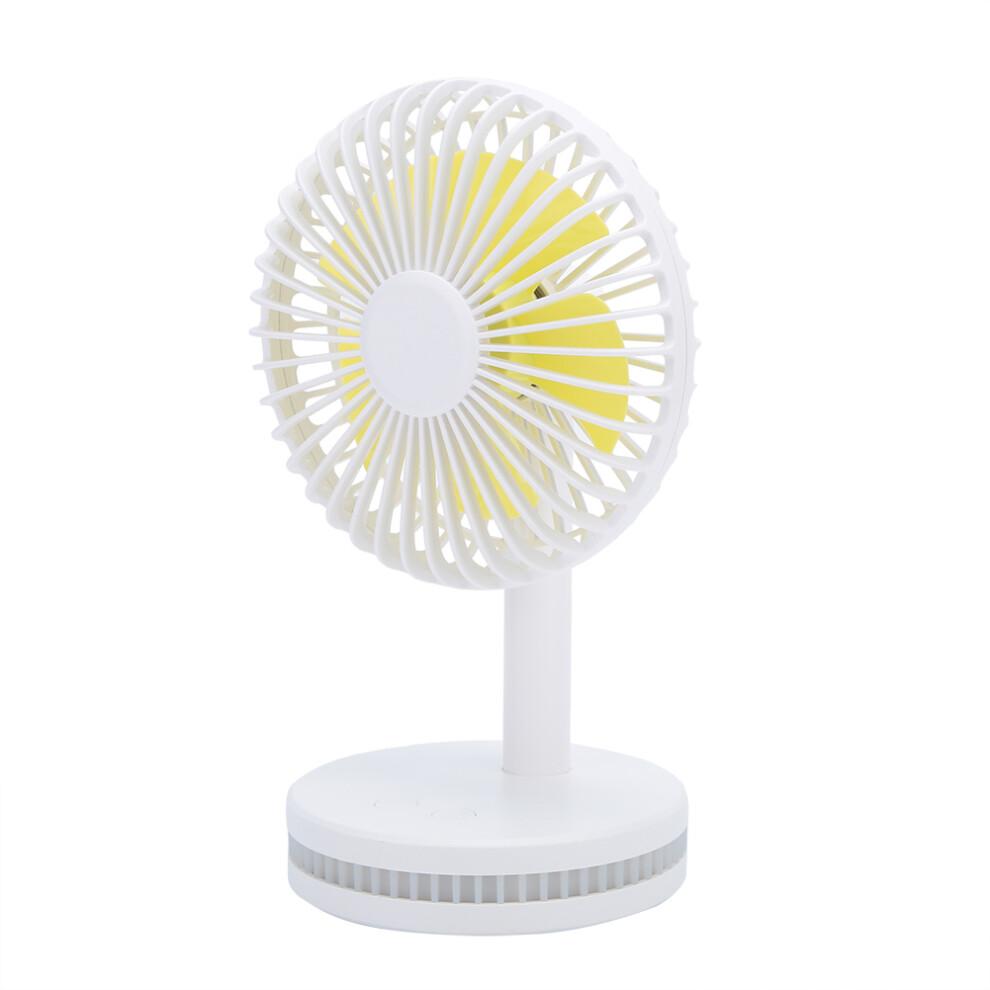 Adjustable Speed Desk Fan for Home, Quiet Operation Fan with LED Bedside Small Light Function, Rechargeable Handheld Fan, Portable Mini Fan for