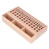 98 Holes Leather Tool Holder Beech Wood Leathercraft Rack Punch Diamond Chisel Storage Organizer with 3 Slots